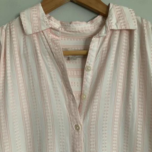 LOFT White and Pink Light Weight Cap Sleeve Tank Shirt Dress Size XSP - Picture 4 of 10